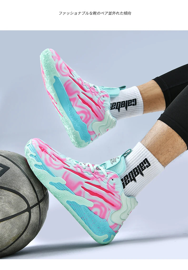 Men Basketball Shoes Field Training High-top Comfortable Non-slip Sports Footwear Luxury Lace-up Flat Sneaker for Men Traf Homme