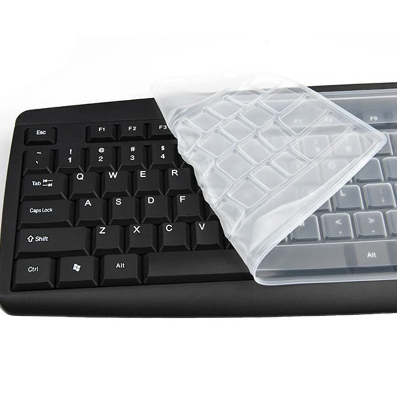 NEW SALE Universal Dustproof Silicone Desktop Computer Keyboard Cover Skin Protector Film Cover Keyboard Film