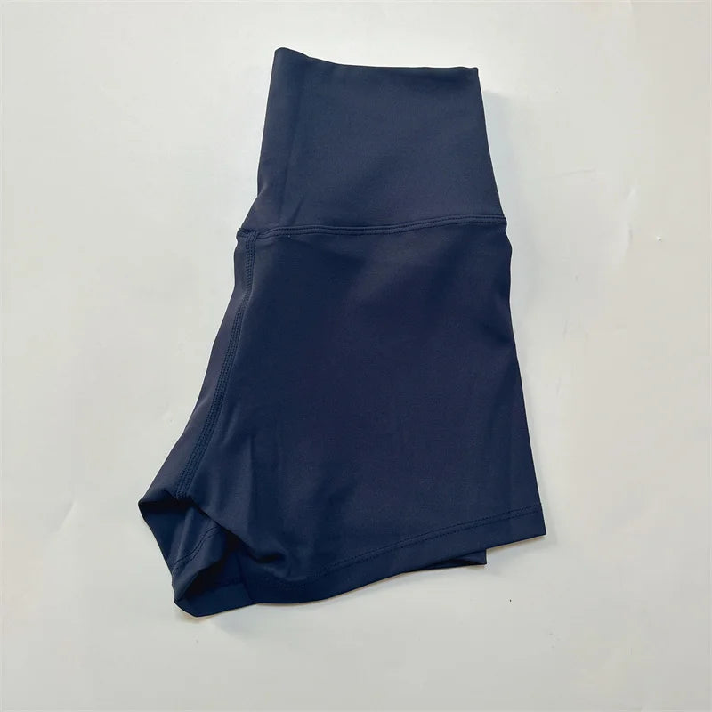 Solid Color Tight Compression Sport Short High Waist Yoga Ultrashort Legging Training Soft Women Gym Athletic Tight Squat Proof