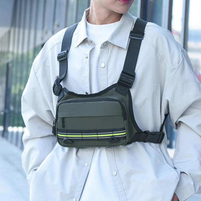 Outdoor Sport Chest Bag Unisex Cycling Bag Hiking Marathon Chest Rig Bag Lightweight Running Vest Backpack Travel Storage Pocket