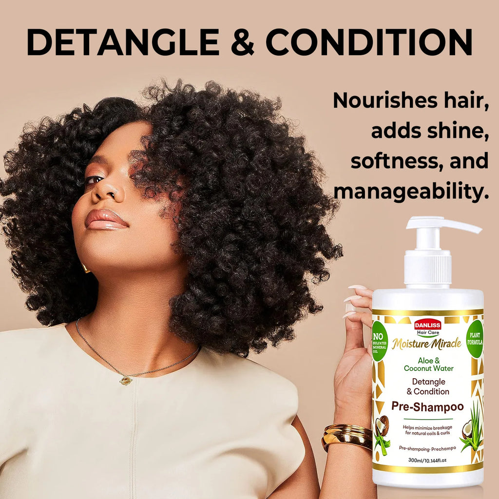 Aloe & Coconut Water Detangle & Condition Pre-Shampoo –Moisture Miracle for Curly Hair Prepare your curls for washing .