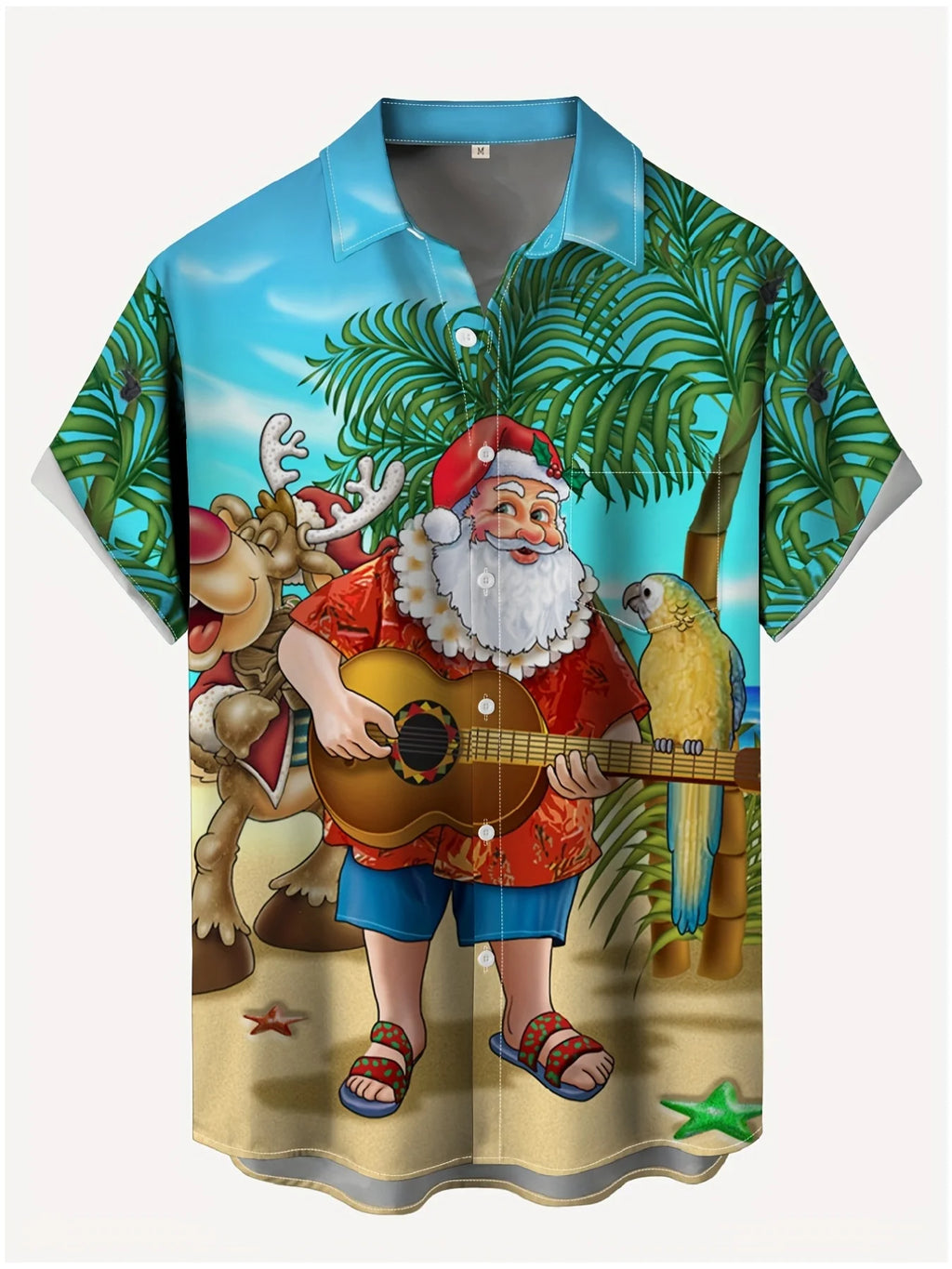Men's Comic Christmas Graphic Hawaiian Shirt Men Women Fashion Santa Claus Shirt Short Sleeve Blouse Festive Holiday Clothing