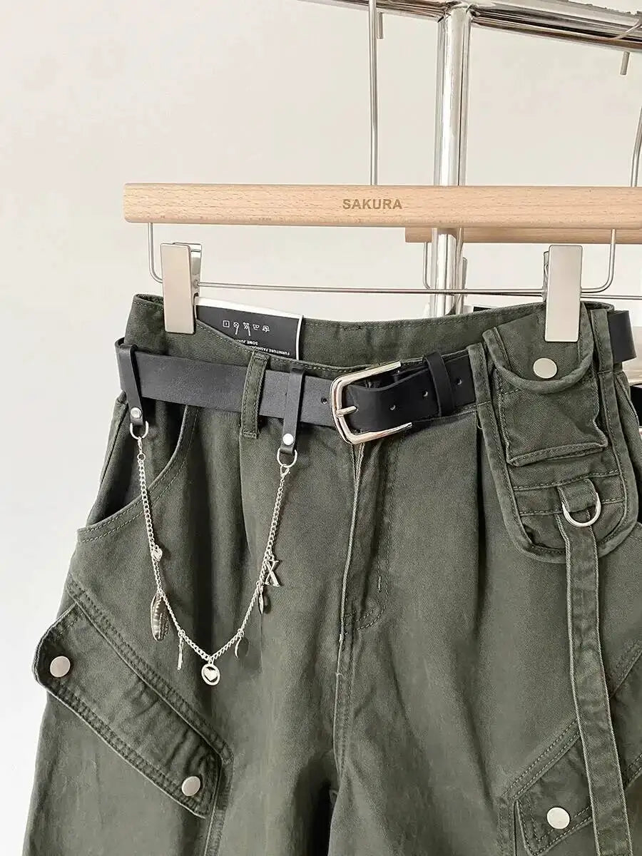 Women Denim Shorts 2026 New Summer Women's High Waist Slim Denim Cargo Pants Wide Leg Capri Pants Versatile Trousers