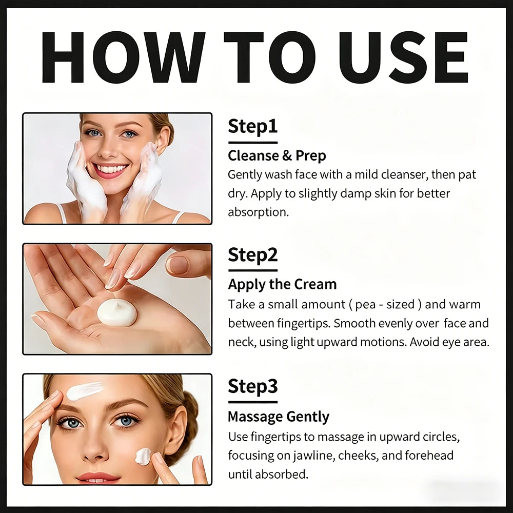 JUINHOU Collagen Moisturizing Cream Contains Vitamins A B C E Visibly Brighten and Smooth the Look of Uneven Vomplexion