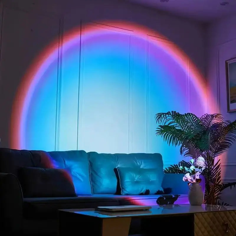 LED Rainbow Sunset Projection Lamp Atmosphere Night Light Photography Fill Light Artifact Creative Room Decoration Gift