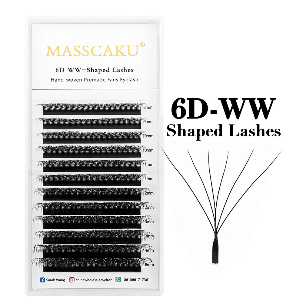 MASSCAKU 3D 6D 8D W Shape Lashes Global Wholesale Eyelash Clusters Easy Fan Volume Wispy Fake Lash Premium Dense Cilia Supplier