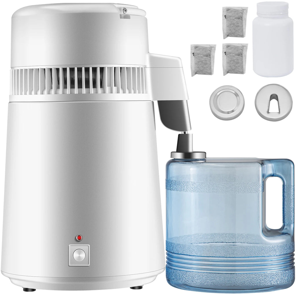 SucceBuy 4L Water Distiller Purifier Filter Dispenser Heating Drinking Bottle Softener 304 Stainless Home Appliance for Office