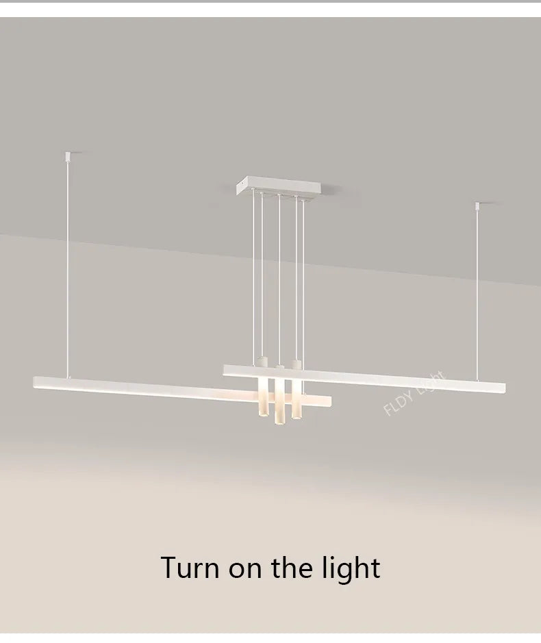 Modern light creative bar counter strip designer lamps LED Pendant Light  for Dining Table Kitchen Chandelier Memory Function