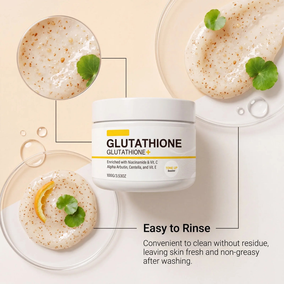 100g Glutathione Whitening Cream Tone Up Booster Niacinamide Vitamin C Alpha Arbutin Dark Spot Corrector Glow Face Moisturizer