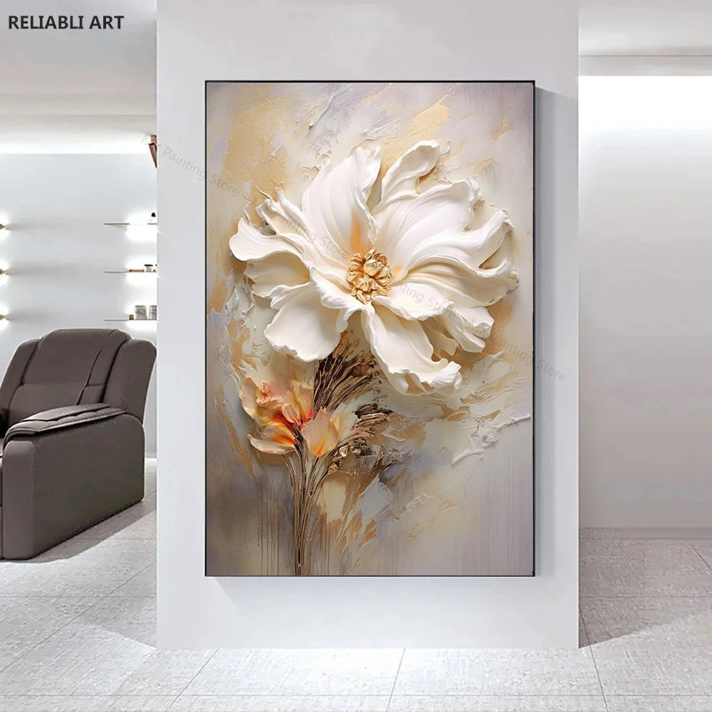 Modern Light Luxury Living Room Decor, Abstract Flower Art Posters,Home Decoration, Prints Canvas Wall Picture,Unframed