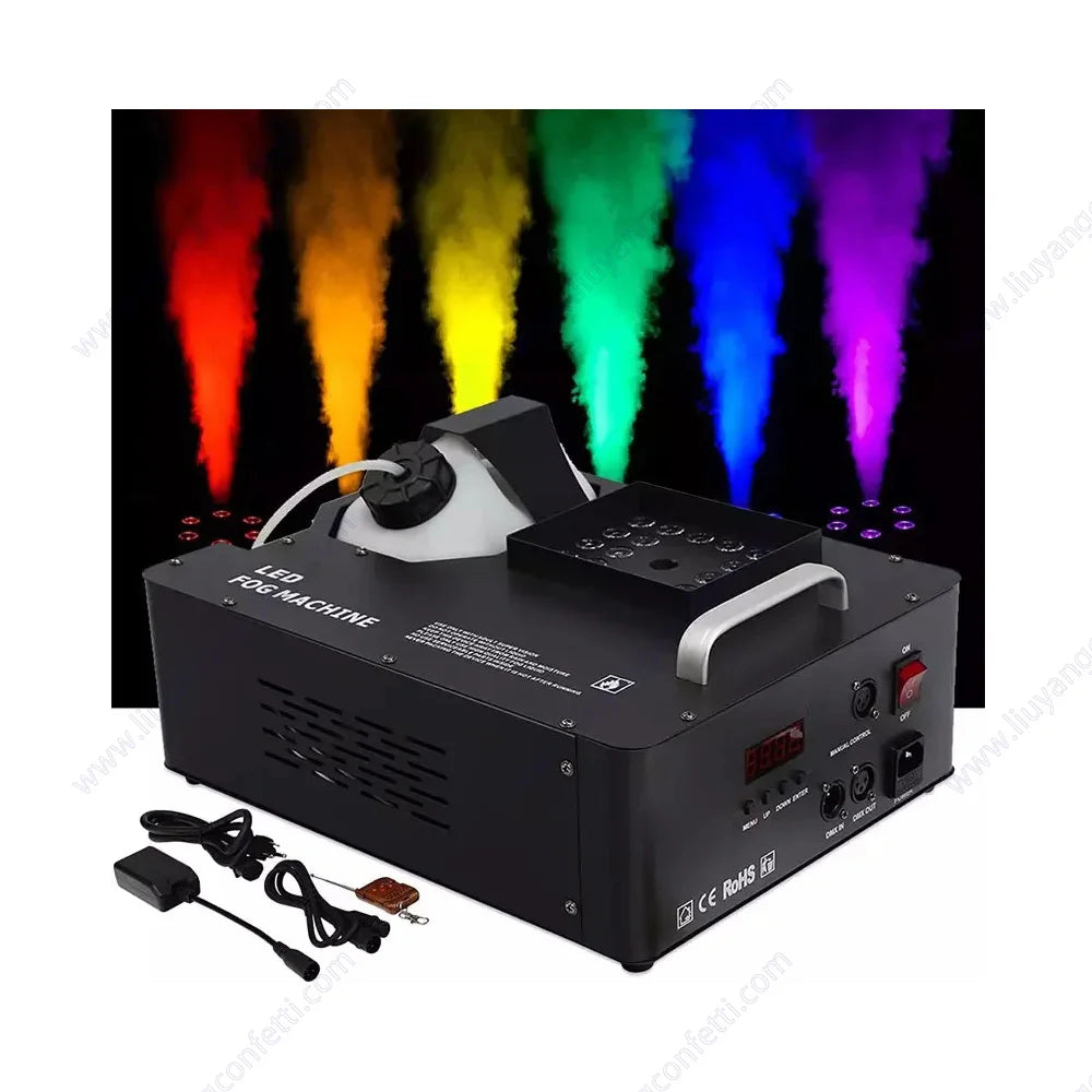 1500w Dmx Vertical Led Fog Machine Wedding Dj Bar Smoke Projection Rgb 24led Stage Light Spray Fogger For Halloween Disco Party