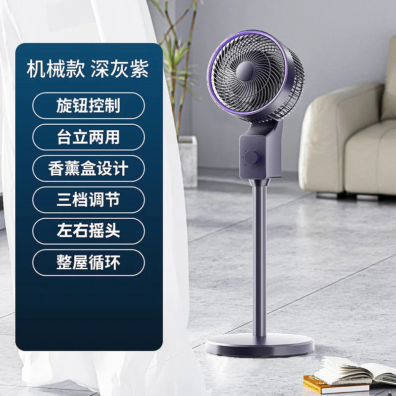 Air Circulator Fan with Aroma Diffuser,Long-Distance Oscillating Floor Fan for Home/Dorm,Energy-Saving 3-Speed Quiet Desk Fan