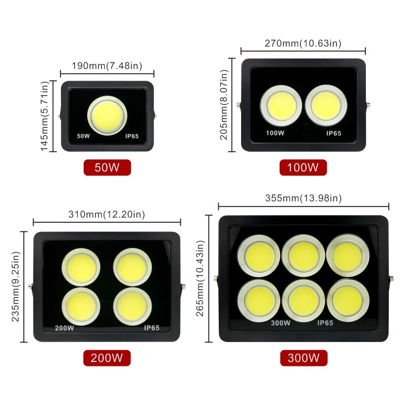 COB Flood Light 300W 200W 100W 50W Outdoor Lighting LED Floodlight 220V Spotlight IP65 Modern Waterproof Outdoor Led Garden Lamp