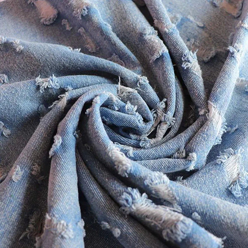 High-quality Vintage cotton ripped denim For Jeans, jackets, skirts, bags, upholstery, crafting, designer fabrics