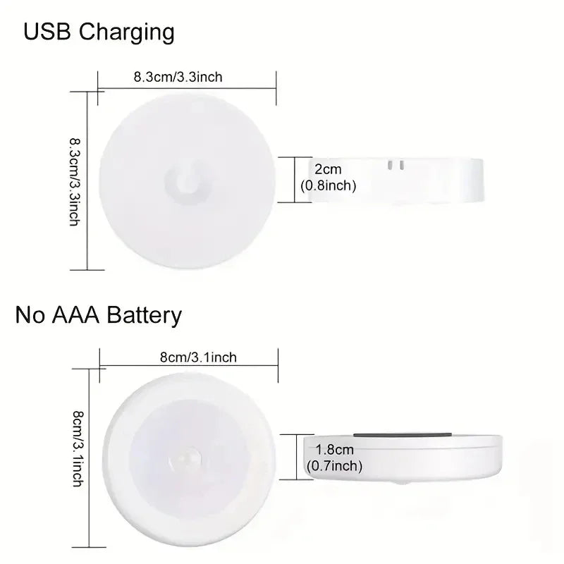 1PC Wireless LED Motion Sensor Night Light for Bedroom Staircase Closet - Energy-Saving Automatic Detector Lamp for Room Decor
