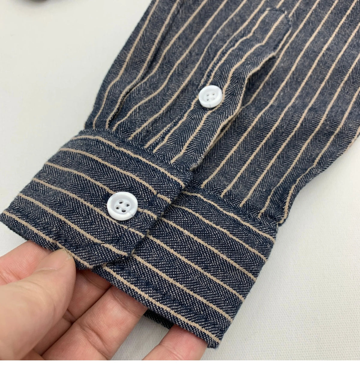 55% Linen 45% Cotton Vintage Striped Shirts for Men American Casual Retro Loose Blouses 2024 Spring Autumn Long Sleeve Male Tops