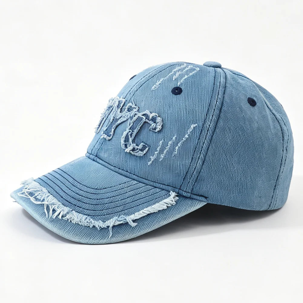 High Quality NYC Embroidery Denim Baseball Cap Unisex Outdoor Sun Protection Hat Adjustable Dad Hats for Women Men Visor Caps