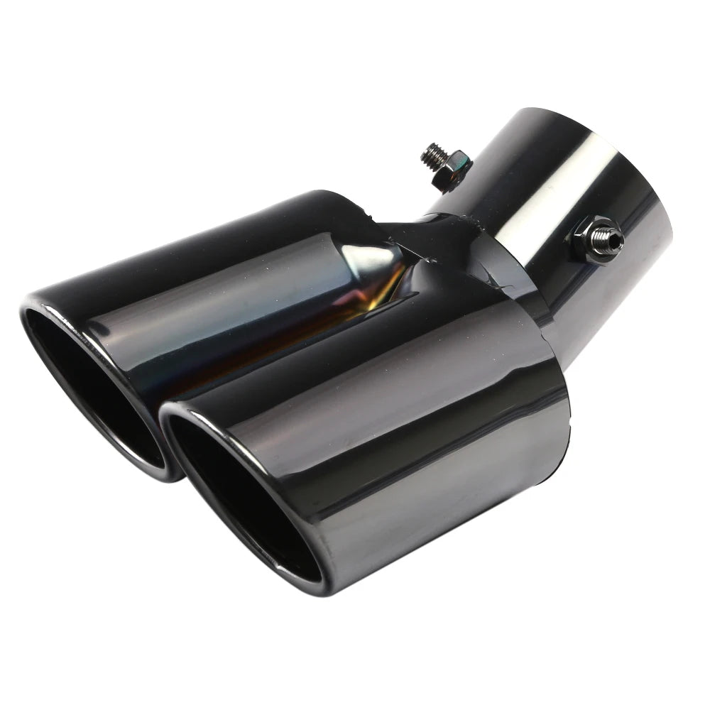 Universal Dual Exhaust Tip Stainless Steel Slant Cut Tip for Car Exhaust Pipe Extension Modification Decoration Muffler Tailpipe