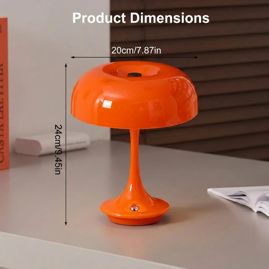 Mushroom Table Lamp Touch Control 3 Color Dimmable Unique Mushroom Lamp USB Charging LED Night  Lamp for Bedroom Office Bedside
