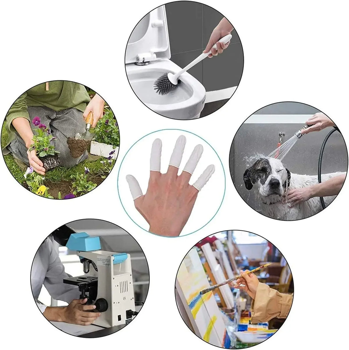20/300PCS Disposable Fingertips Protector Gloves Natural Rubber Non-slip Anti-static Latex Finger Cots Fingertips rubber gloves