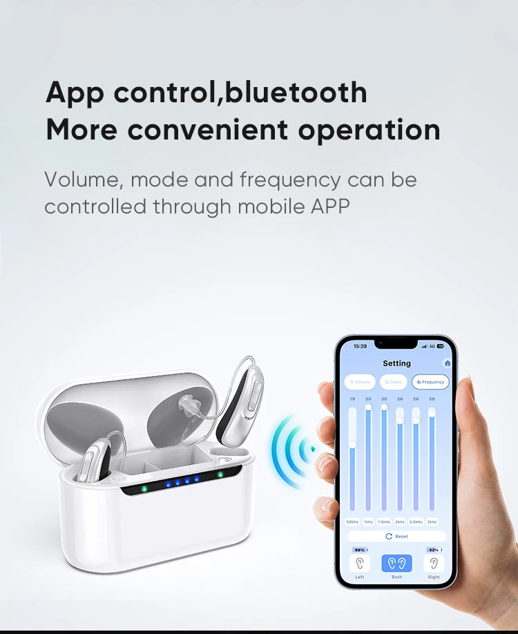 30 channel Bluetooth program Hearing Aid Rechargeable Sound Amplifie Wireless Digital Hearing Aid Severe Loss APP Adjustable