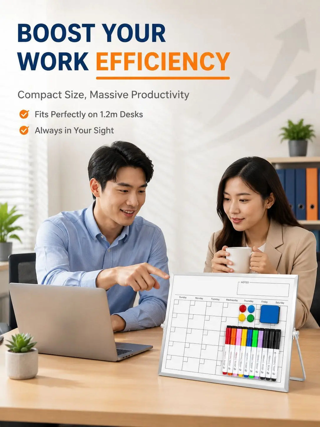 Home use calendar drawing board planner board double-sided whiteboard folding stand type magnetic for teaching office
