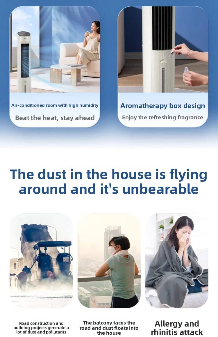 220V Midea Cooling Fan Portable Air Conditioner New Water Cooling System for Home Bedroom Office LYH