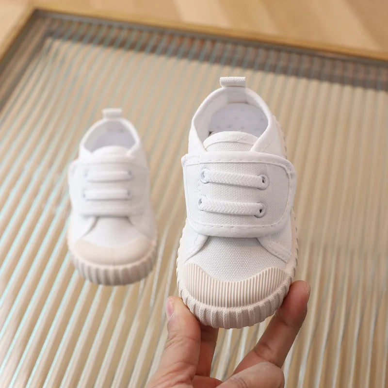 Children's Casual Shoes, Canvas Soft Sole Shoes Spring and Autumn Boys and Girls' Low Top Single Shoes Non-slip Prewalker Kids