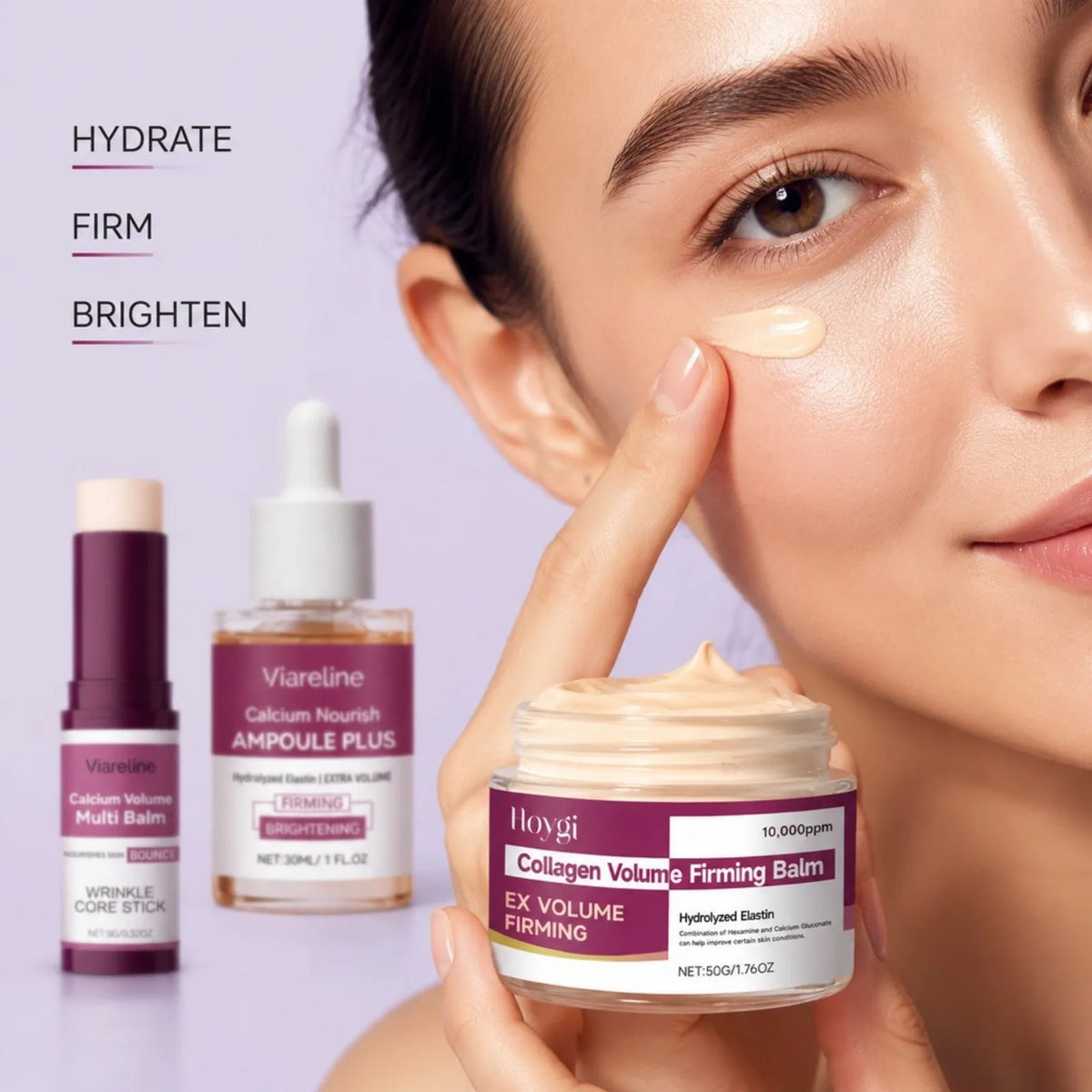 Korea Calcium Nourish Collagen Set Aging Calcium Volume Balm+Facial Serum+Eye Cream+Multi Balm Fade Fine Lines Daily Skincare