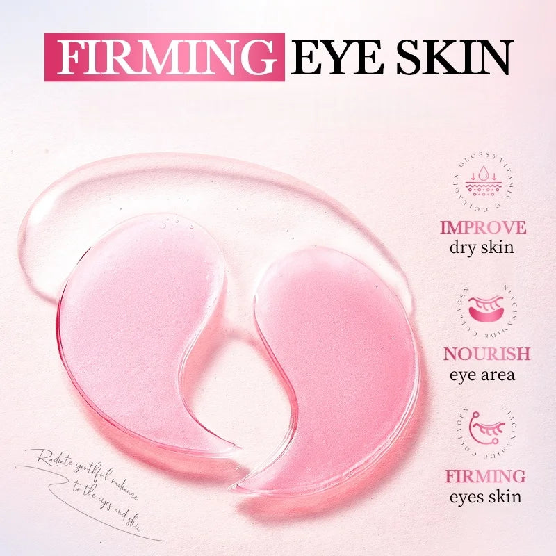 80Pcs Niacinamide Collagen Brightening and Moisturizing Eye Mask, Contains Niacinamide, Making the Skin More Radiant, Firm, and Moisturized, Providing a Glowing Effect, Improving Dry Skin Around the Eyes, Suitable for Those W