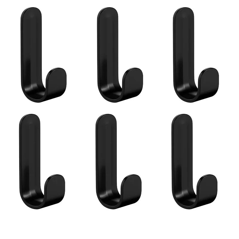 6Pcs Strong Self-Adhesive J-hook Waterproof Adhesive Hanging,Bathroom Towel Key Kitchen