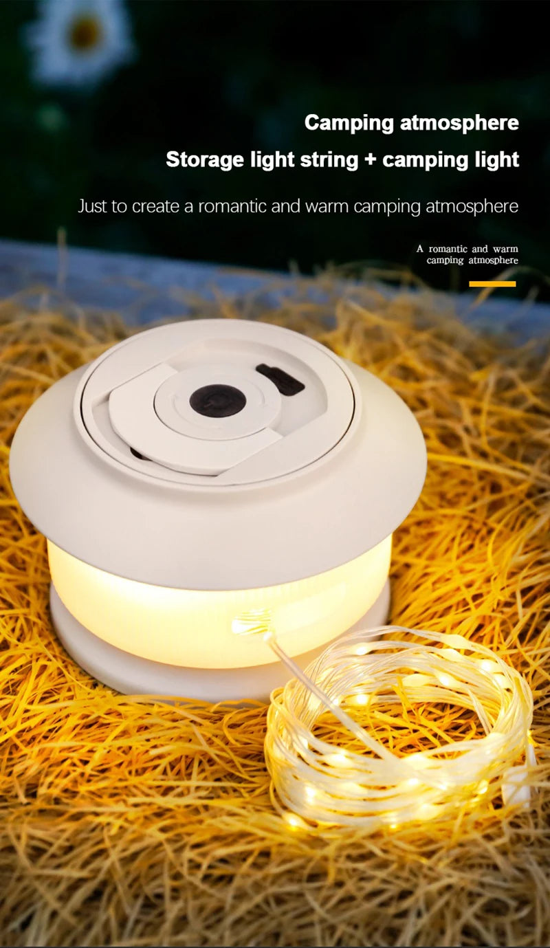 Outdoor Camping Light Star River Tape Measure Camping Atmosphere Light Waterproof Portable String Light Camping Tent Light
