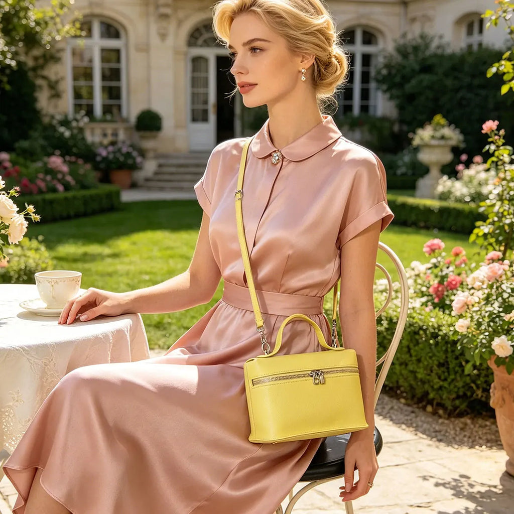Minimalist Trend Solid Color Box Bag Litchi Pattern Portable Carrying Crossbody Bag Daily Commuting Versatile Square Bag