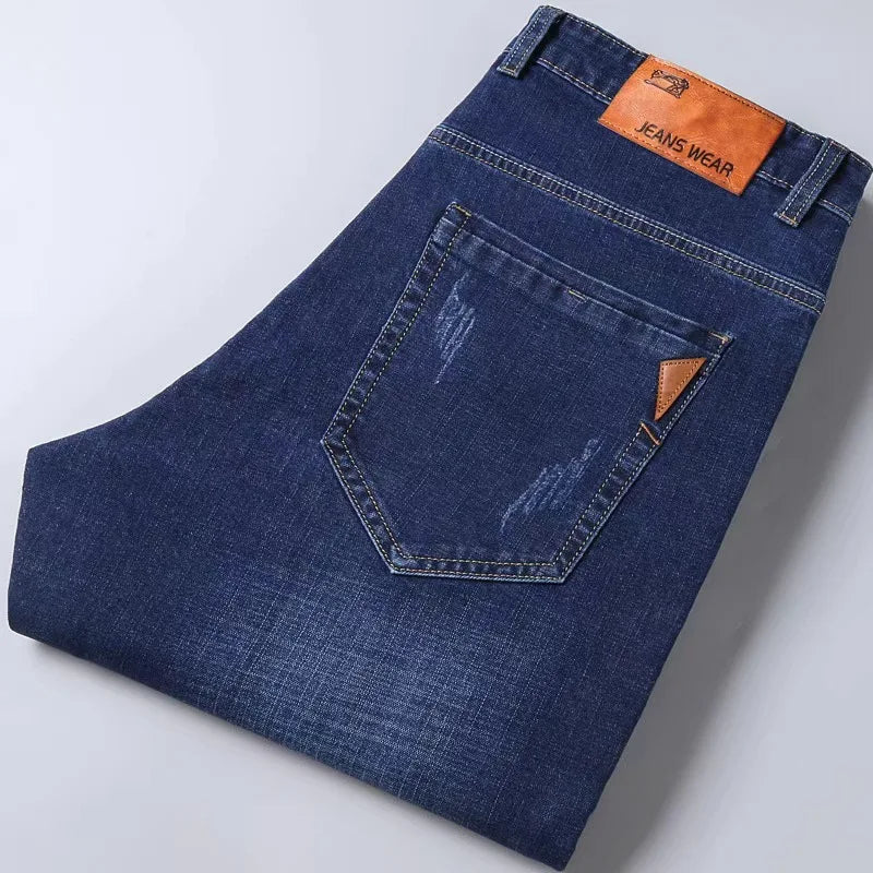 Men's Casual Straight Stretch Jeans 2026 Spring Autumn New Classic Blue Black Work Denim Trousers Fashion Male Brand Clothing