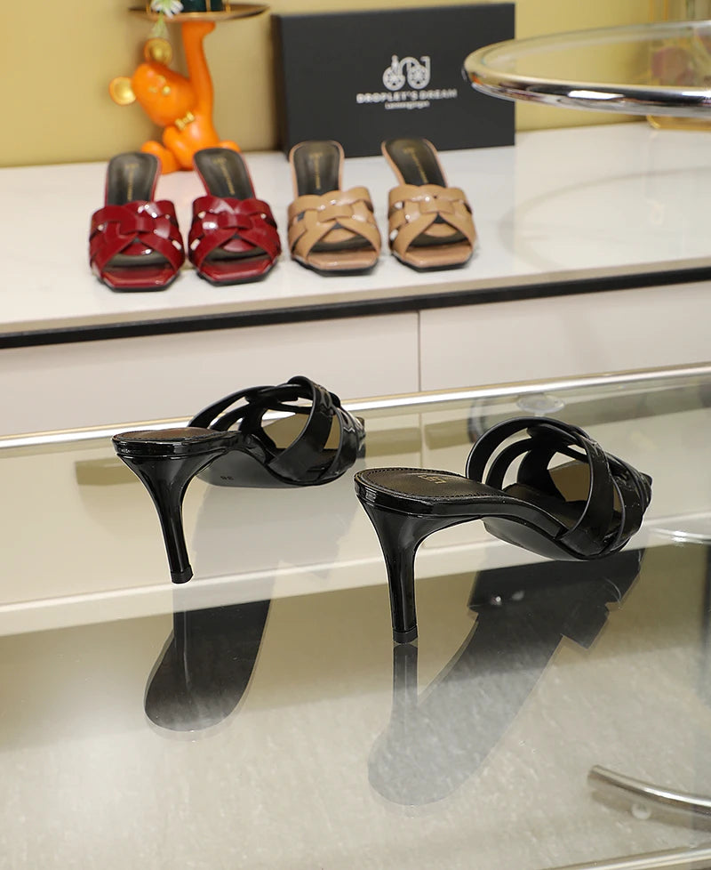 Fine heeled classic design, elegant and sexy style for women, high comfort, suitable for various occasions, fine heeled slippers