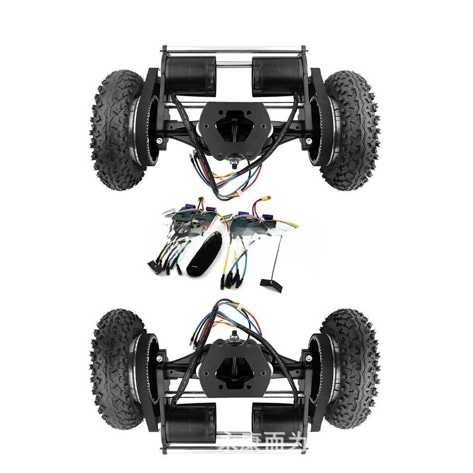 Four-wheel Drive Electric Skateboard Skateboard Belt Drive Frame Longboard Mountain Board 11-inch Bracket 8-inch Tire Double