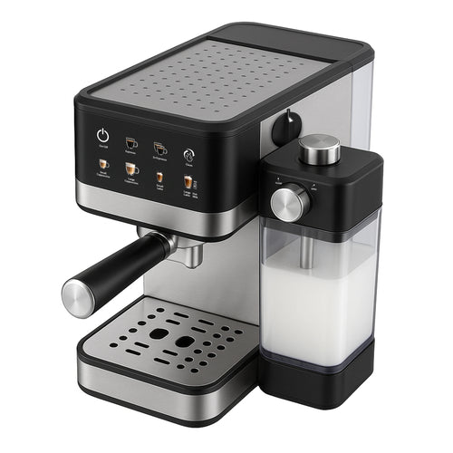 15 Bar Touch Menu Digital Semi Automatic Espresso Coffee Machine With Frothing Milk Tank Home Use