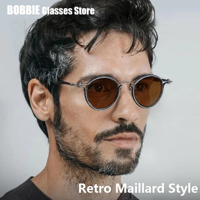 Polarized Sunglasses Men UV400 Protective Driving Spectacles Handmade Titanium Acetate Sun Glasses Photochromic Outdoor Eyewear