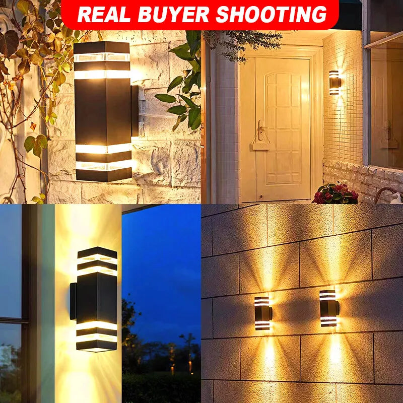 Outdoor LED Wall Lights E27 Up Down Exterior Wall Sconce IP65 Waterproof Led Sconce Lamp for Porch Front Door Garden Wall Lamp