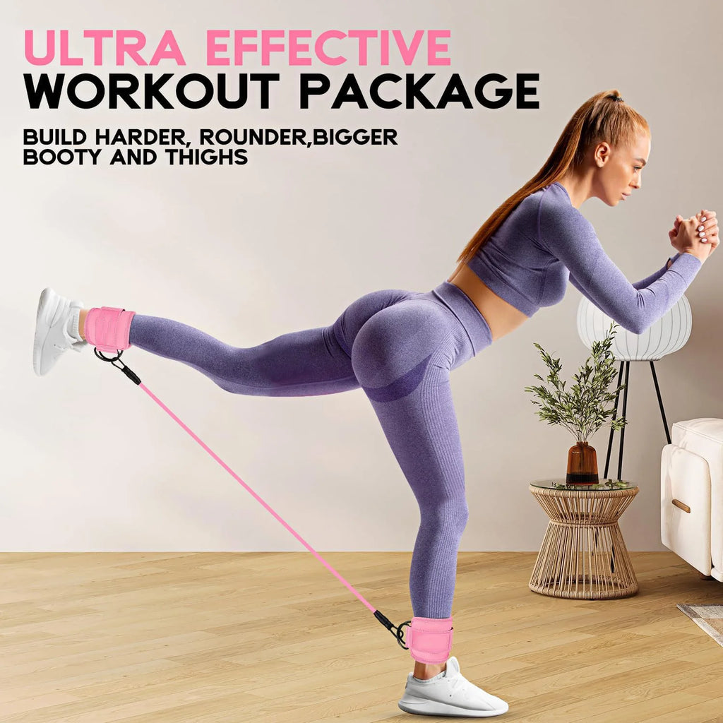 Double D-Ring Cable Ankle Straps For Gym Workouts Glutes Legs Strength Training Brace Support Sport Safety Abductors Ankle Cuffs