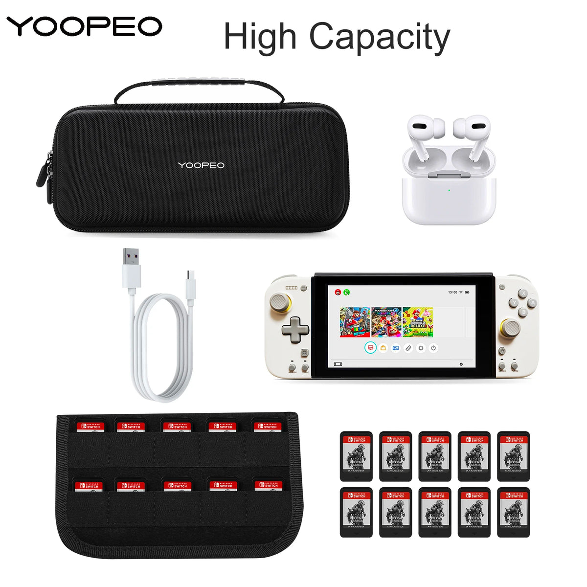 YOOPEO Original Portable Carrying Case For Retroflag Handheld Controller 10 Game Card Storage Bag for Hori Split Pad Gamepad Box