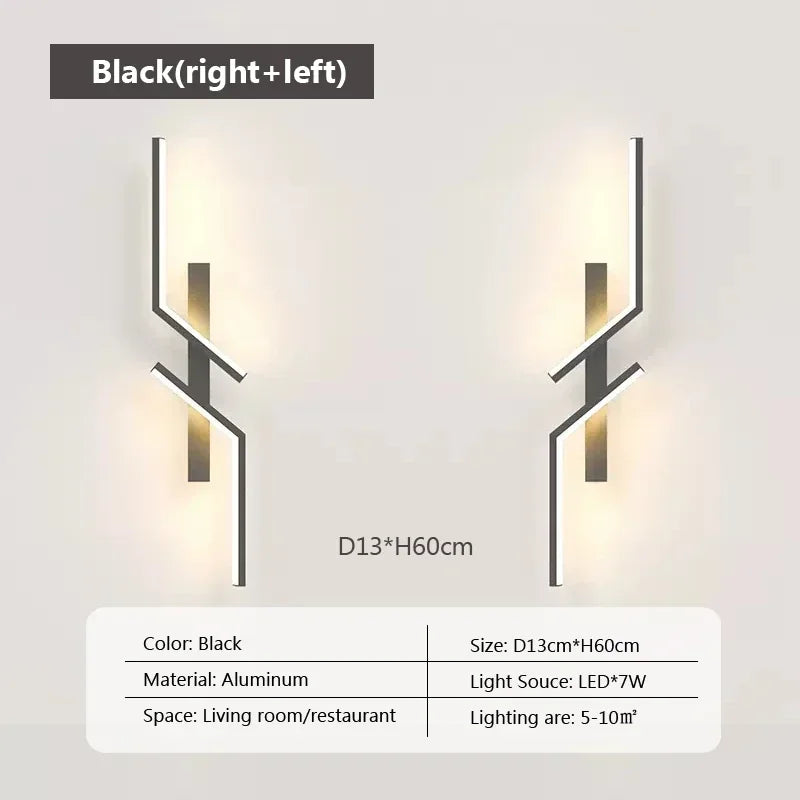 LED Wall Light Modern Minimalist Strip Lighting for Bedroom Bedside Living Room TV Backlight Sofa Decor Wall Sconce Ambient Lamp