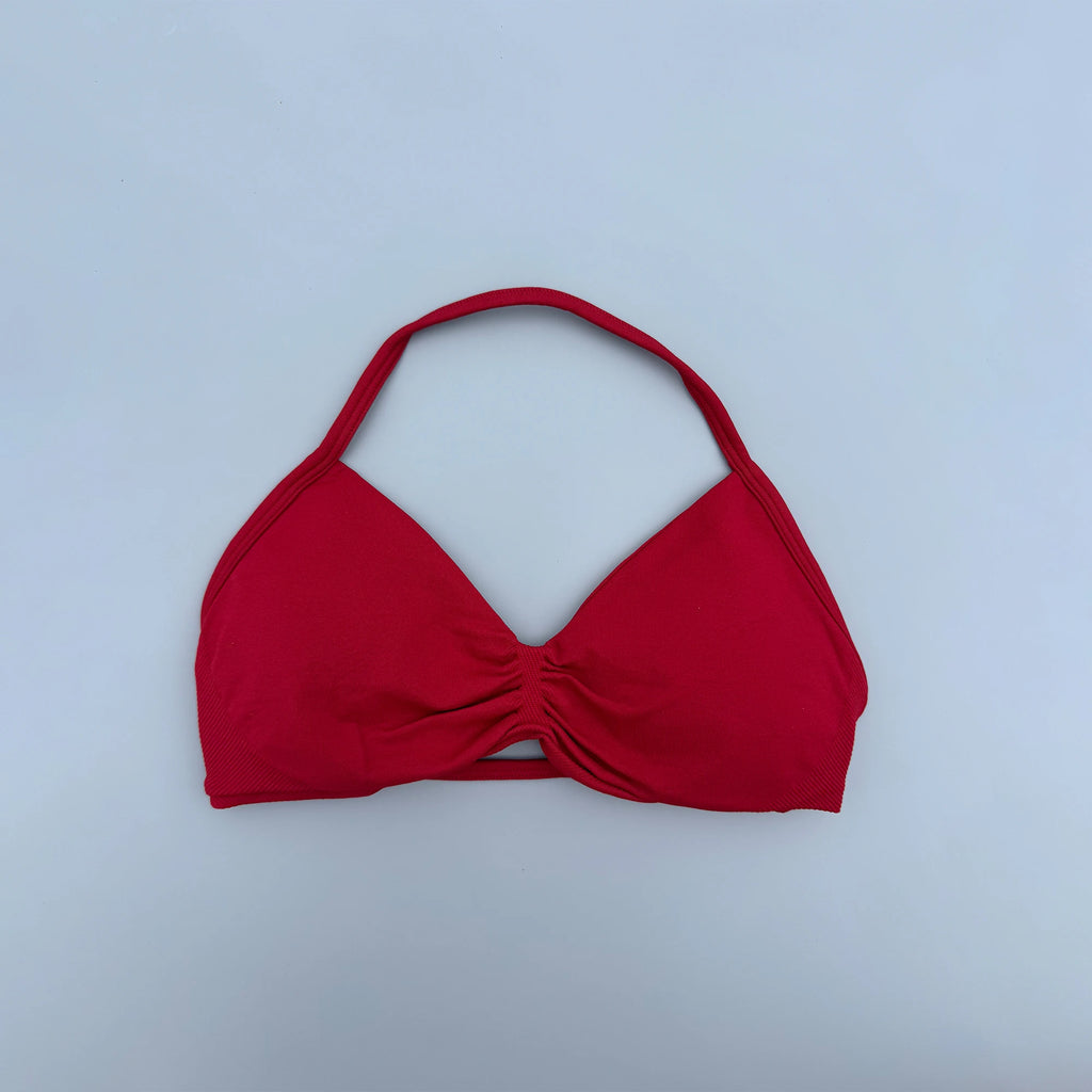 Sports Strappy Bra Yoga Underwear Women Gym Crop Top Running Exercise Backless Bra Support ActiveWear Fitness Workout Halter