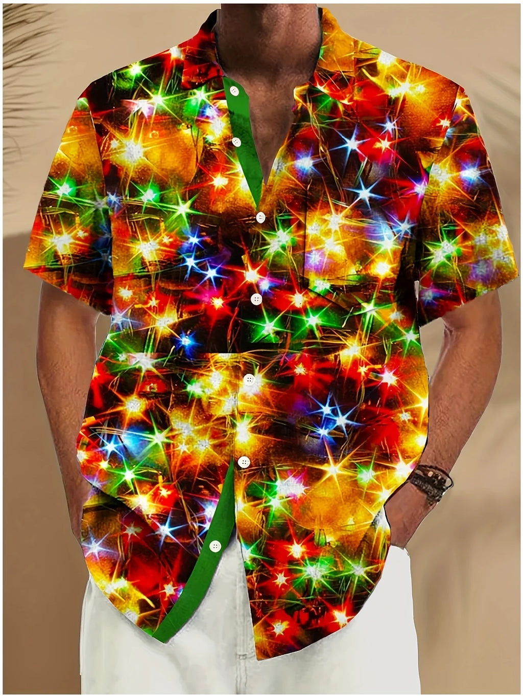 Men's Comic Christmas Graphic Hawaiian Shirt Men Women Fashion Santa Claus Shirt Short Sleeve Blouse Festive Holiday Clothing