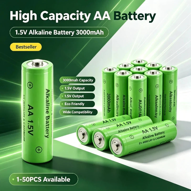 1.5V AA 3000mAh High Capacity Rechargeable Batteries Long Lasting for Toy Camera Remote Flashlight Wireless Mouse