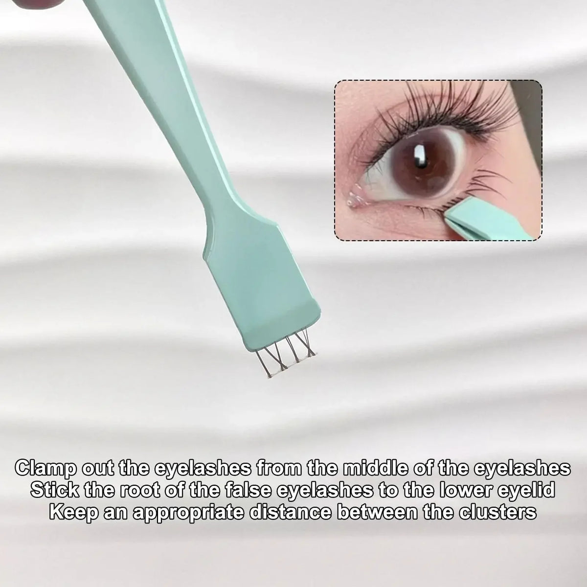 Stainless Steel Eyelash Cluster Applicator Tweezers Non-Slip Lash Applicator Tool for Lower Lashes Professional Makeup Salon