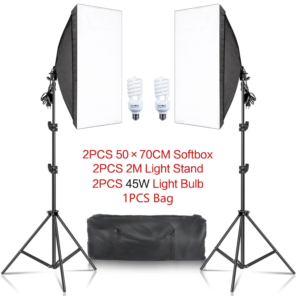 5500K Photography Daylight 4PCS 45W High Bright  Fluorescent Lighting Bulbs E27 Base For Photographic Photo Video Studio
