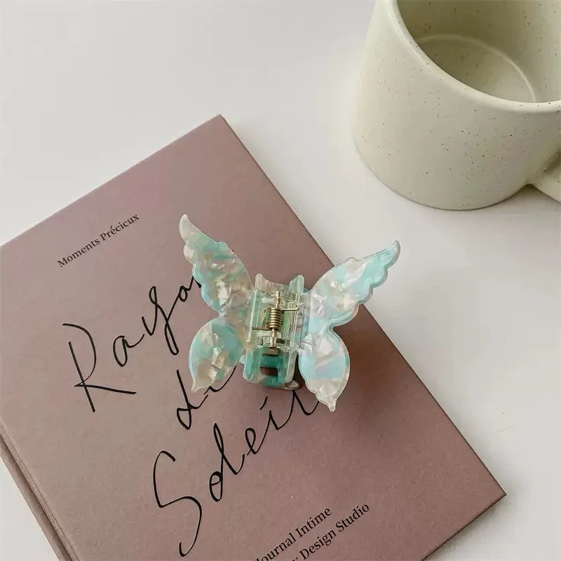 Super Fairy Three-Dimensional Butterfly Half-Tied Hair Back Of The Head Acetate Clip Hair Accessories For Women