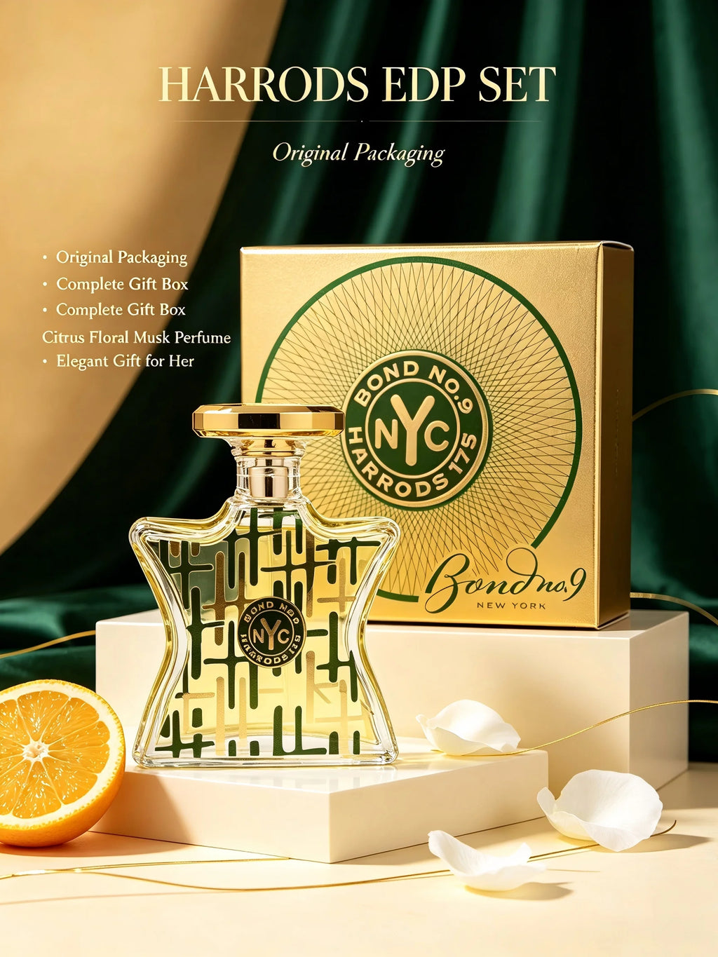 Bond No 9 Harrods EDP 100ml Women Citrus Floral Musk Perfume Long Lasting Luxury Niche Fragrance Elegant London Signature Scent Back to School Fall Fashion Halloween Christmas Holiday Gift Single Bottle