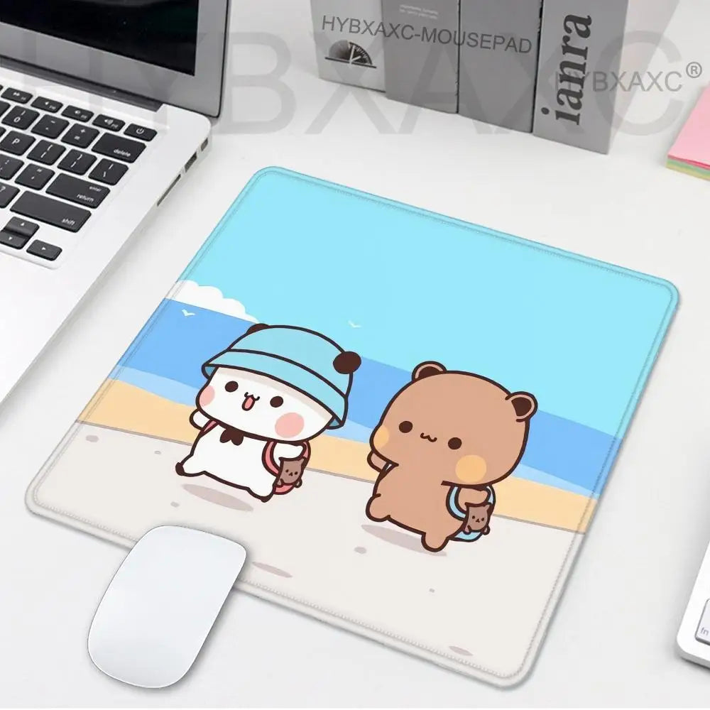 Cute Cartoon Couple DUDU BUBU Mousepad Small LockEdge Mouse Pad For Gamers Computer Desk Pad Rectangular Anti-slip Rubber